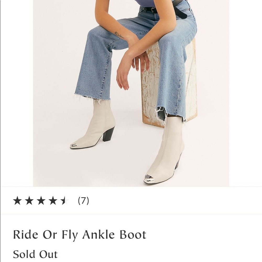 NEVER WORN Free People White Booties with Silver